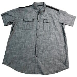 Sean John 4XB‎ Big & Tall Gray Chambray Button Up Shirt 100% Cotton Pockets